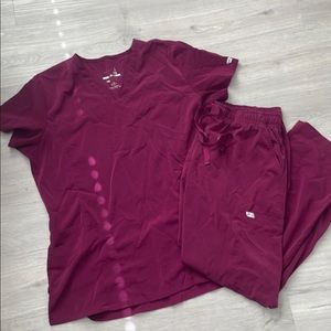 maroon scrubs